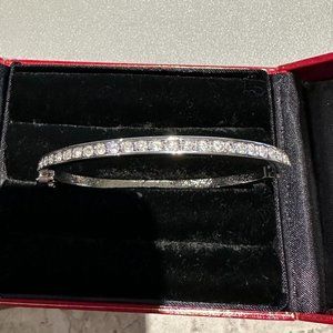 Silver Crystal Bangle